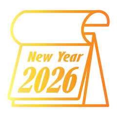 new year Line Gradient Icon