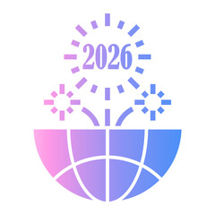 new year Gradient icon