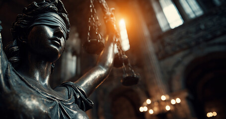 The Statue of Justice - lady justice or Iustitia / Justitia the Roman goddess of Justice