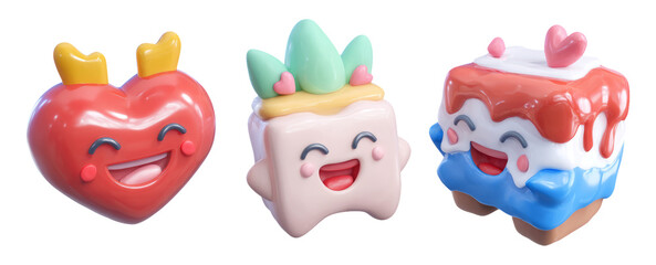 Festive Family Celebration with Colorful Dessert Illustrations for Special Events