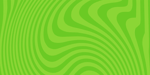 Abstract horizontal background with bright green waves. Trendy vector illustration in retro style of the 60s and 70s.
