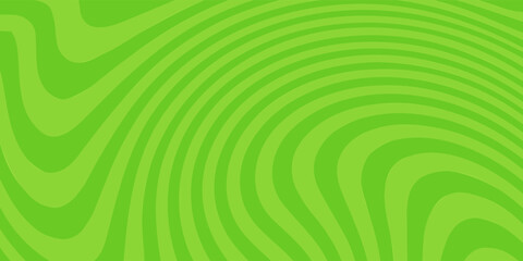 Abstract horizontal background with bright green waves. Trendy vector illustration in retro style of the 60s and 70s.