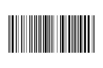 Barcode sticker template isolated on white background. Bar code mockup. Visual data digital representation with product or event information. Vector graphic illustration