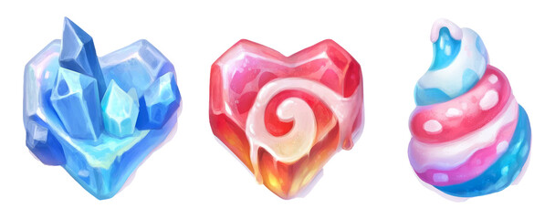 Playful Colorful Candy Hearts and Swirls for Valentine&rsquo;s Day Celebration