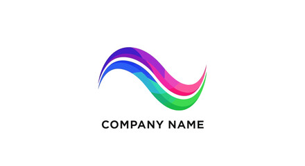 Obraz premium Colorful Abstract Wave Logo Design for Modern Business Identity.