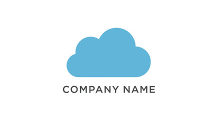 Simple Blue Cloud Logo Design for Technology or Weather Related Company.