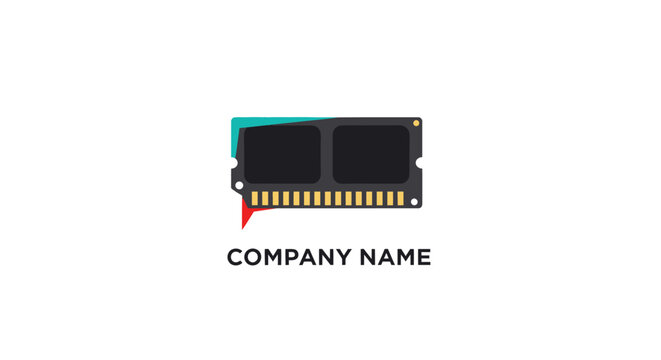 RAM Memory Chip Logo Design for Technology Company Branding.