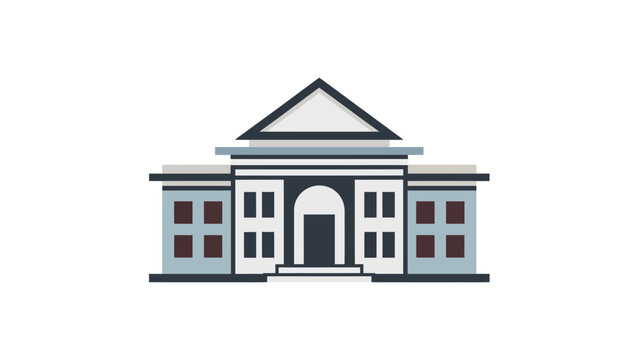 Modern Government Building Facade with Classical Architectural Elements.