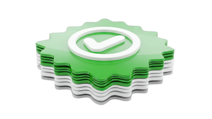 Verified Badge Stacked on White Background