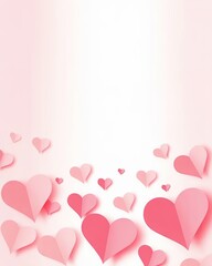 Pastel Pink Heart Background for Valentine's Day Greeting Cards and Invitations with Romantic Love Symbol Design Elements Ideal for Marketing Campaigns and Social Media Posts