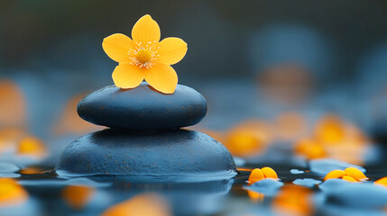 stones orchid and water in a restful state of being