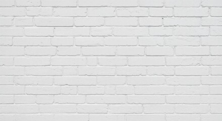 A clean front view of a white painted brick wall showcasing individual brick textures and mortar lines, providing a bright, minimalist background with ample copy space.