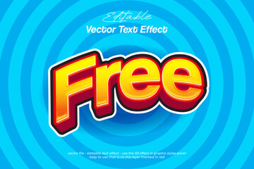 Free text sticker with 3d vector text effect