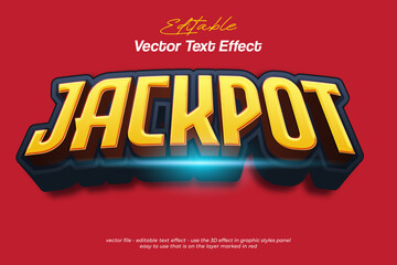 Jackpot 3d vector text effect