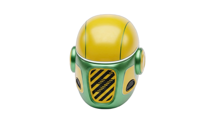 Robot Head Isolated on White Background