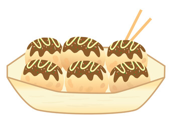 シンプルなたこ焼きのイラスト