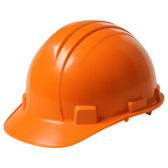 Fototapeta premium Orange safety helmet with smooth surface and simple design for construction or industrial protection