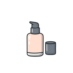 Pastel doodle foundation pump vector icon in a clean illustrated style. Liquid makeup and cosmetic pump bottle symbol for beauty, skincare, self-care projects, web design, apps, social media,