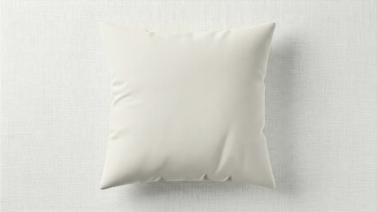 Minimalist White Pillow on Fabric Background