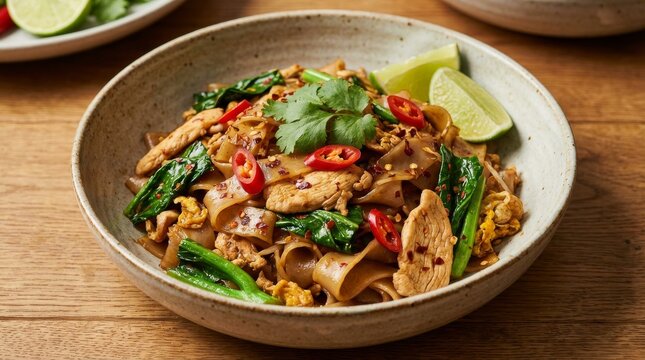 Spicy Thai Chicken Noodles with Lime