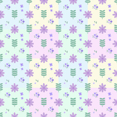 Soft Pastel Floral Seamless Pattern Wallpaper