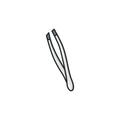 Pastel doodle tweezers vector icon in a clean illustrated style. Beauty and grooming tool symbol for skincare, makeup, hygiene, and self-care projects, web design, apps, social media, and graphic