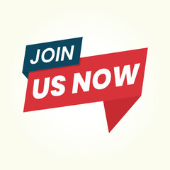 Join Us Now Vector Badge, Membership Signup Call To Action Banner, Register Today Label