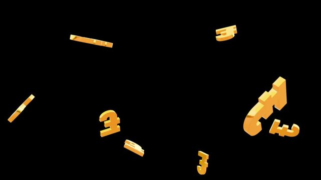 3D British Pound Symbol explosion Animation. UK Pound &pound; Currency Sign 3D Motion. 3D GBP Pound Symbol Rotation Effect