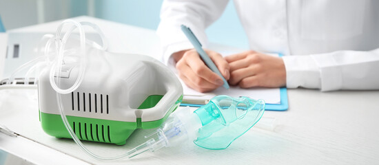 Female allergist working in clinic