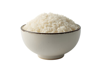 steaming bowl of freshly cooked rice . Isolated on transparent background, png