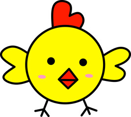 Adorable Yellow Chick Cartoon Character
