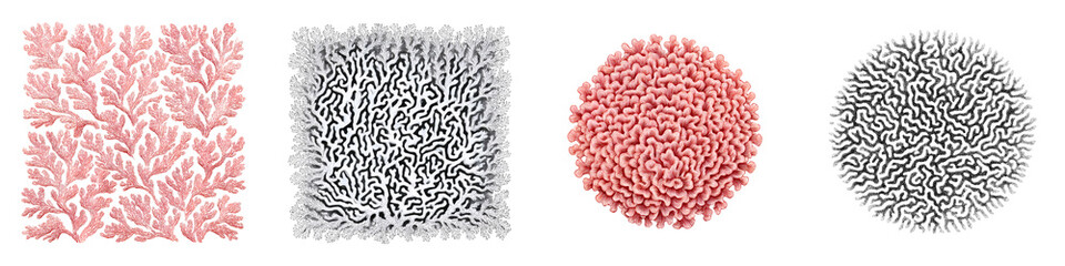 Fototapeta premium Abstract Coral Textures: Pink and Grey and Circle Patterns