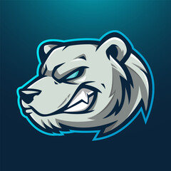 polar bear Mascot Logo emblem for esport team