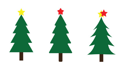 Obraz premium Festive Evergreen Trees with Stars