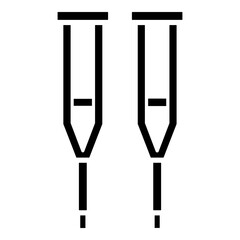 Crutches glyph solid icon