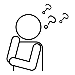 考えている人の線画ピクトグラム