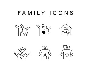 Vector family icon set