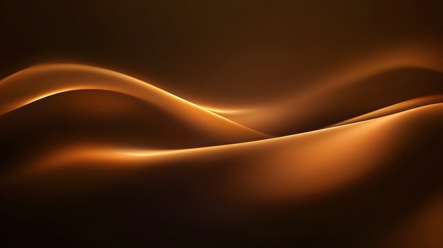 Dark brown and gold abstract flowing waves background