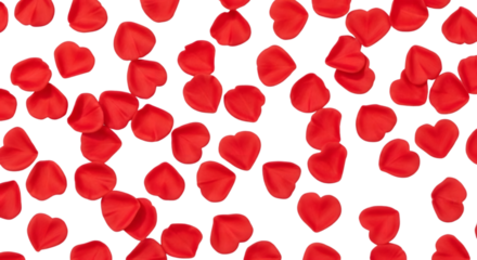 Scattered valentines red 3D hearts PNG