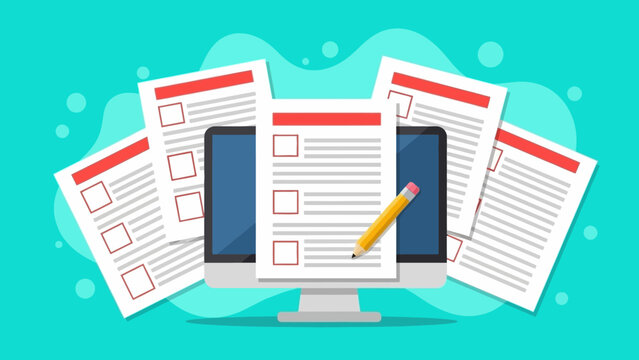 Digital Forms and Checklist on Computer.