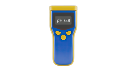 pH Meter Displaying 6.8 Reading on White Background