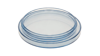 Petri Dishes Stacked on White Background