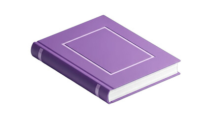 Purple Book Isolated on White Background