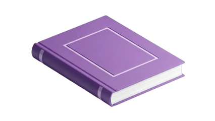 Purple Book Isolated on White Background