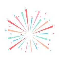 Colorful Fireworks Burst Vector for Celebration Background