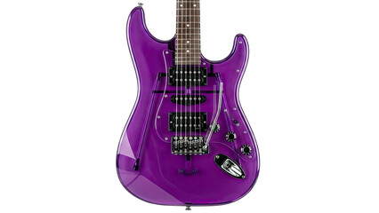 Purple Electric Guitar Isolated on White Background