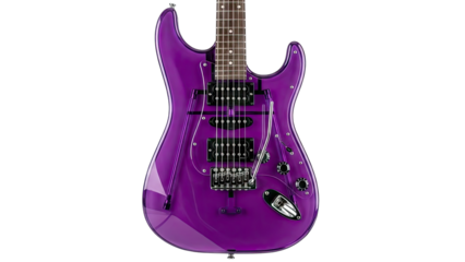 Purple Electric Guitar Isolated on White Background