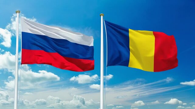 ロシアの国旗とチャドの国旗(Russian flag & Chad flag.)
