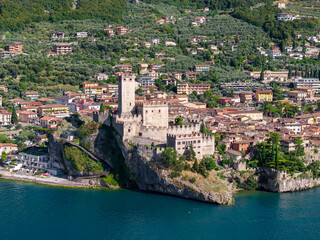 Naklejka premium Castello Scaligero on Lake Garda - Malcesine, Italy