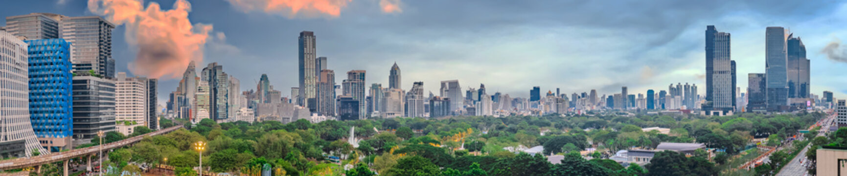 14 December 2025 View of Lumphini Lumpini Park at Si Lom Silom taken from Central Park Mall in BKK Bangkok Thai Thailand  